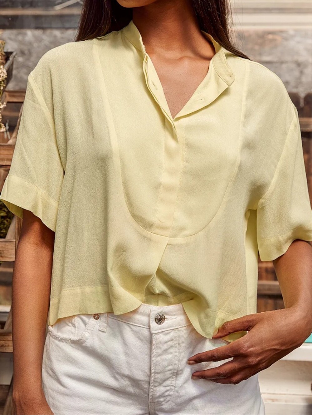 & Other Stories | Button Up Crop Top